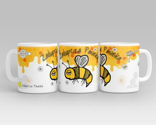 Kubek z nadrukiem ZADUPCZA PASIEKA wz2 - obrazek 3