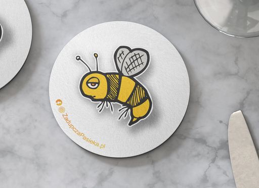 Podkładka pod kubek ZADUPCZA PASIEKA logo - obrazek 2
